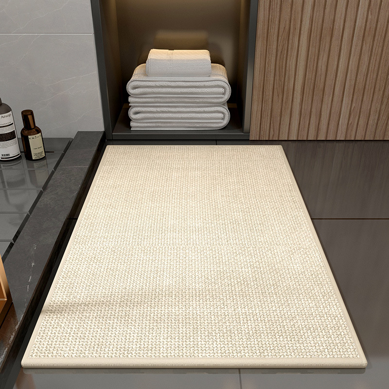 Antislip Badmatten voor Badkamer Rubberen Achterkant Gevlochten Absorberende Vloermat Wasbare Keuken Tapijten Fit Onder Deur Sneldrogend: WIT / 400MMx600MM