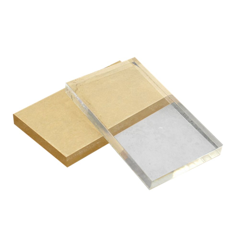 Acrylic Stamp Block Rectangular Shape DIY Scrapbooking Color Process Stamp Block Tools Transparent Lightweight: 10x6x1cm