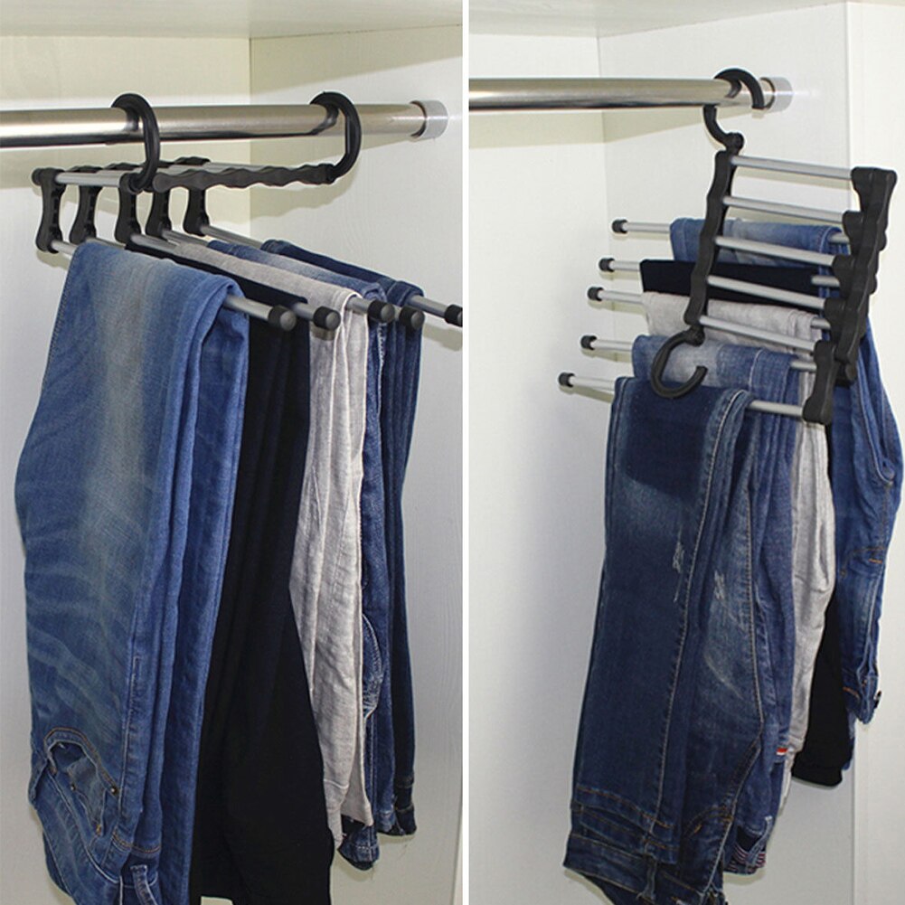 Perchero para pantalones con cinturón, organizador ajustable, perchero para pantalones, perchero para ropa, pantalones, bufanda, pantalones vaqueros de múltiples capas