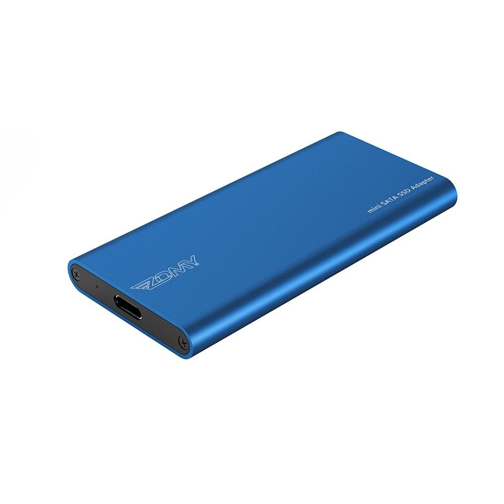 Zomy msata para usb 3.1 ssd caso de alumínio portátil 3*3/3*5 10gbps preto externo hdd gabinete móvel disco de estado sólido hd6012: Blue