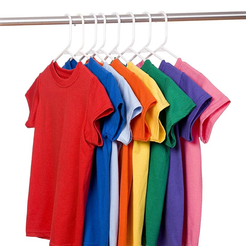 Perchas de plástico Premium, duraderas y fuertes, estándar, para ropa y pantalones, color blanco, paquete de 20 Uds.