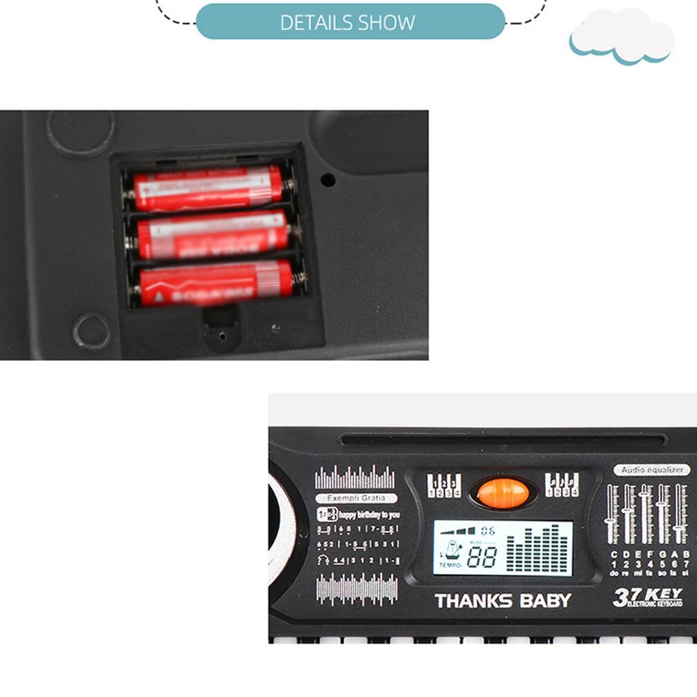 37 klucz dziecko fortepian dzieci klawiatura fortepian elektryczny instrument muzyczny zabawka 37-klawiszowy zabawkowy elektroniczny fortepian