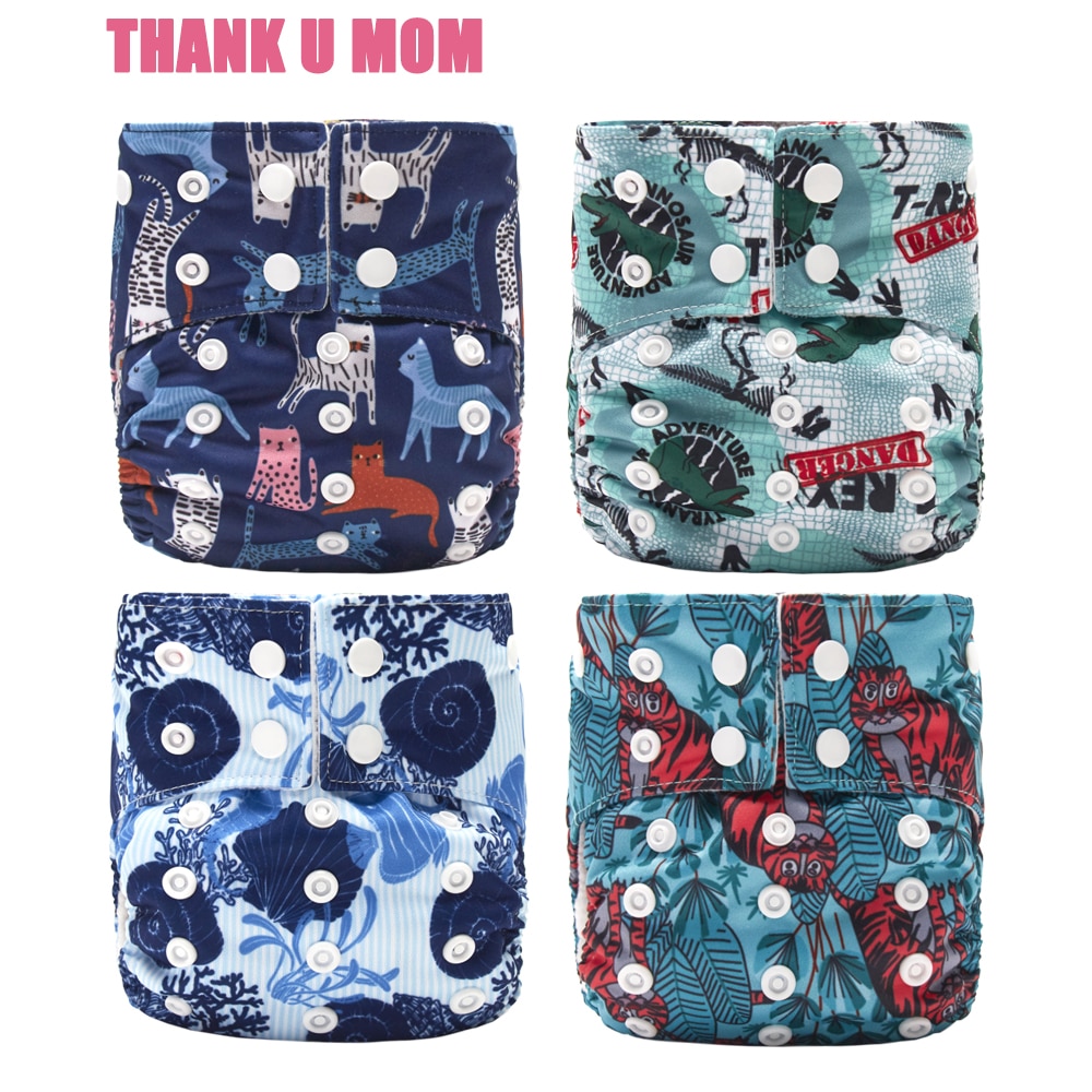 4Pcs Newborn Baby Diaper NB Pocket Cloth Diapers Washable Reusable Nappy Soft Polar Fleece Lining Waterproof PUL fit 3-8kg