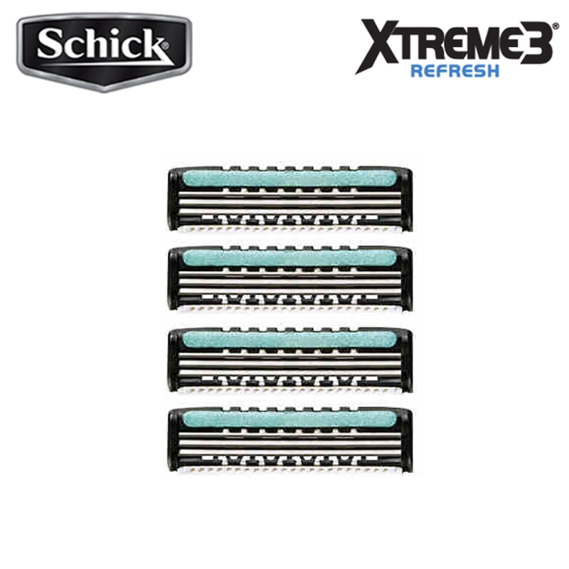 12 blades/lot = 3 Packs Original Genuine Schick XTREME3 razor blade for all Xtreme razors men in stock