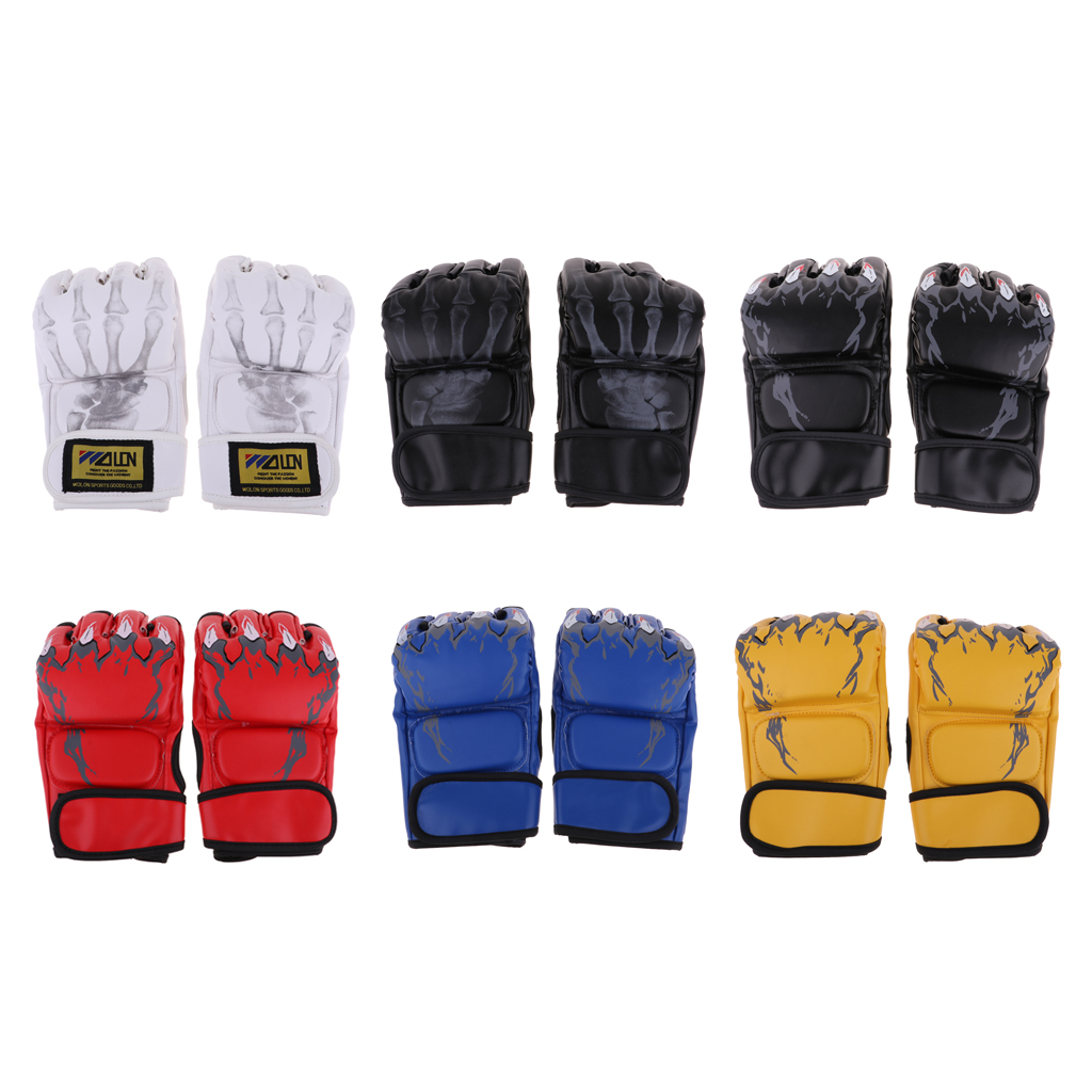 Gants de boxe à demi-doigts MMA, mitaines de combat sans doigts