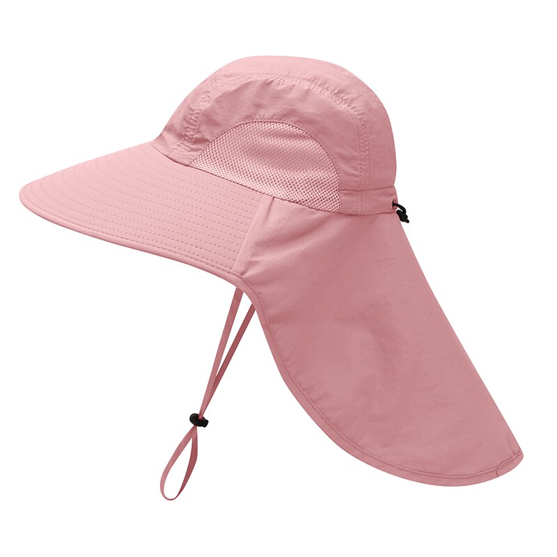 Camoland Waterdichte Emmer Hoeden Voor Mannen Vrouwen Zomer Upf 50 + Zonnehoed Lange Brede Rand Outdoor Wandelen Vissen Caps met Nek Flap: Pink