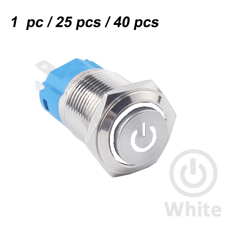 16mm hoch heilen Metall Drücken Druckschalter 12V 24V momentan Energie LED Wasserdicht Glocke Ring Auto Motor- 1Nein 3V: 4XL / Orange / 380V