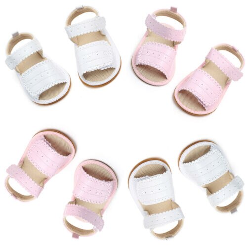 Baby Summer Cute Sandals Toddler Baby Girls PU Leather Sandals Girl Anti-Slip Soft Sole Crib Shoes