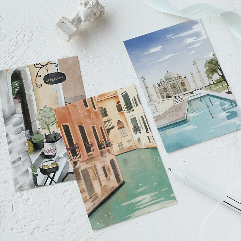 30 Pcs/Set Scenery Recollection Postcard /Greeting Card/Message Card/Christmas And Year