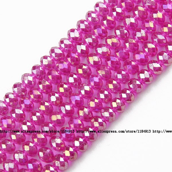 JHNBY forma redonda de lujo perlas de cristal austriaco de 6mm 50 Uds. Cuentas sueltas rondeles bola de cristal pulsera joyería DIY: Y607 Rose