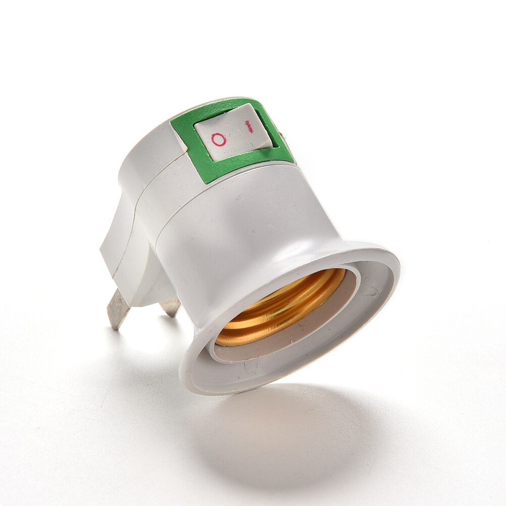 E27 led-lamp mannelijke fitting naar eu-type stekker converter adapter voor gloeilamphouder met aan/uit-knop