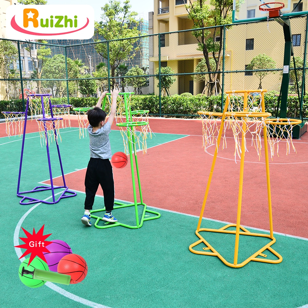 Ruizhi Kinderen 4 Pcs Mand Hoops Kleuterschool Basketbal Stand Multifunctionele Outdoor Sport Game Apparatuur Kinderen Speelgoed RZ1194