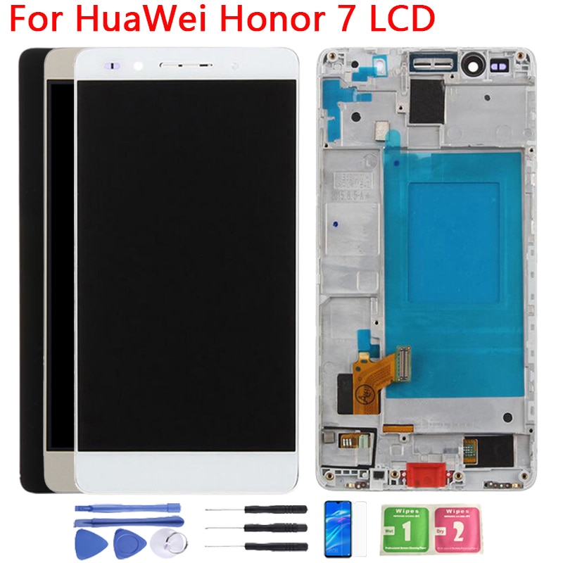 per HuaWei Honor 7 LCD tocco schermo con Telaio 5.2 Pollici PLK-TL01 PLK-L01 PLK-UL00 PLK-AL10 Schermo LCD Digitizer assemblaggio