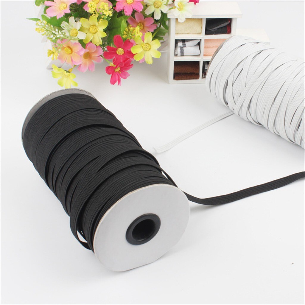 1/6“ Width 109yards Length Woven Flat Knitted Elastic Craft Sewing Elastic Cord Elastic Band Sewing Stretch Rope #T1P