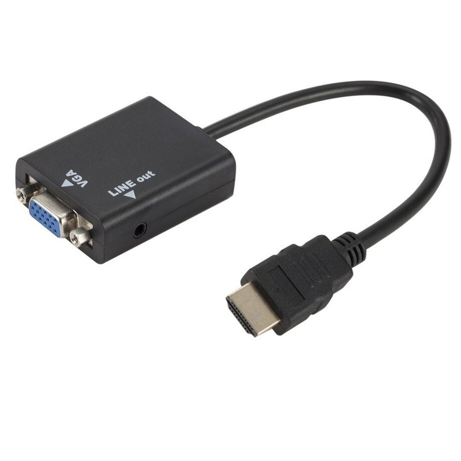 Grwibeou HDMI-kompatybilny z kabel adaptera VGA cyfrowego na analogowy wideo 1080P HDMI do VGA konwerter do projektora HDTV PC Laptop