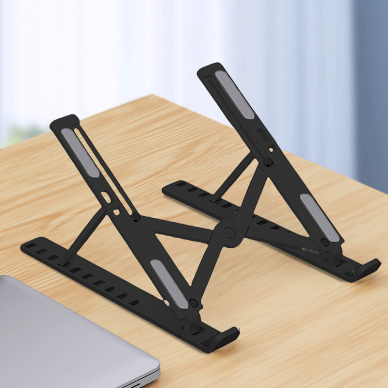 Foldable Laptop Stand Adjustable Portable Notebook Bracket Support Base Aluminum Alloy Holder For Macbook Laptop PC: black