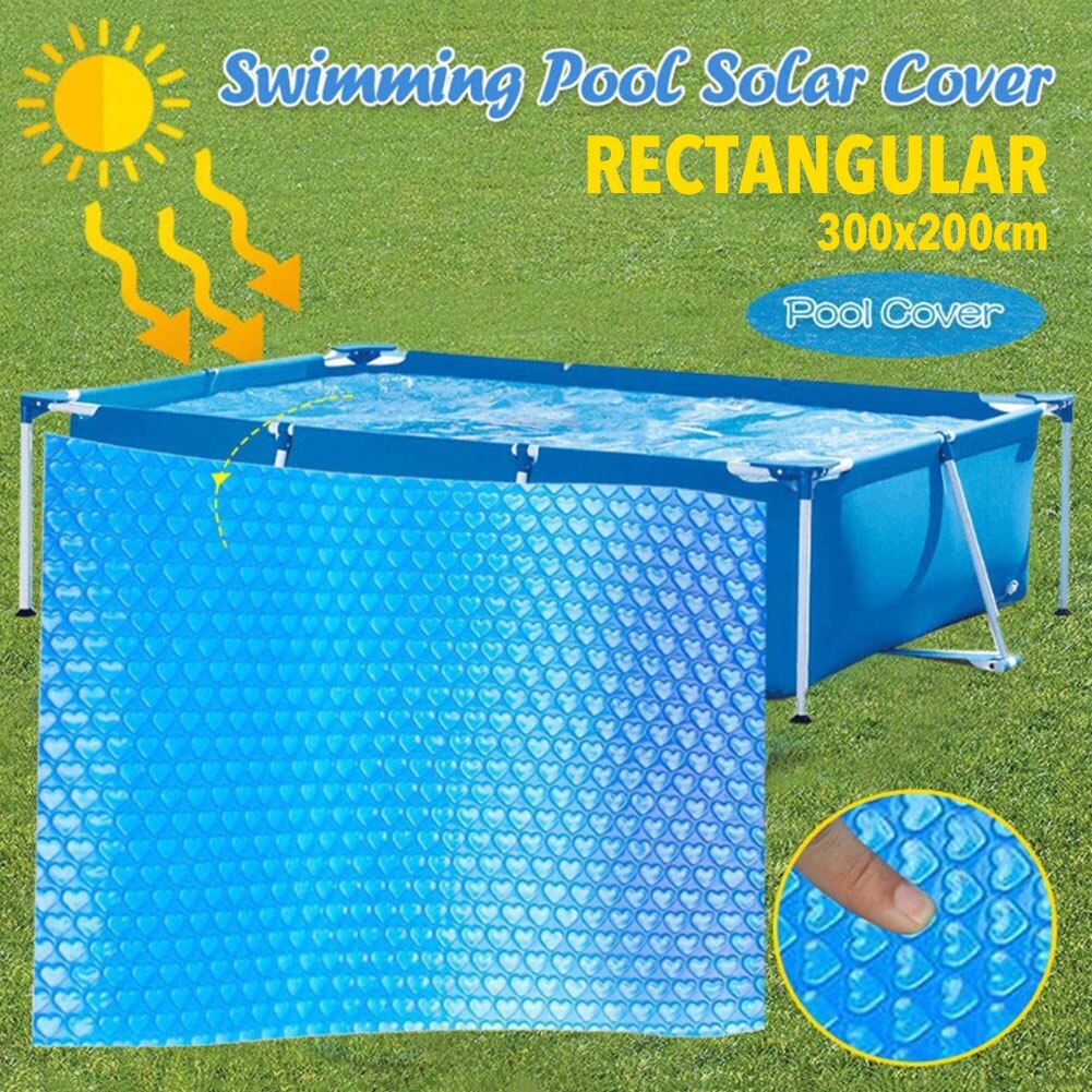 Bâche solaire de piscine rectangulaire, Protection de piscine au-dessus du sol, Film d&#39;isolation thermique pour cadre