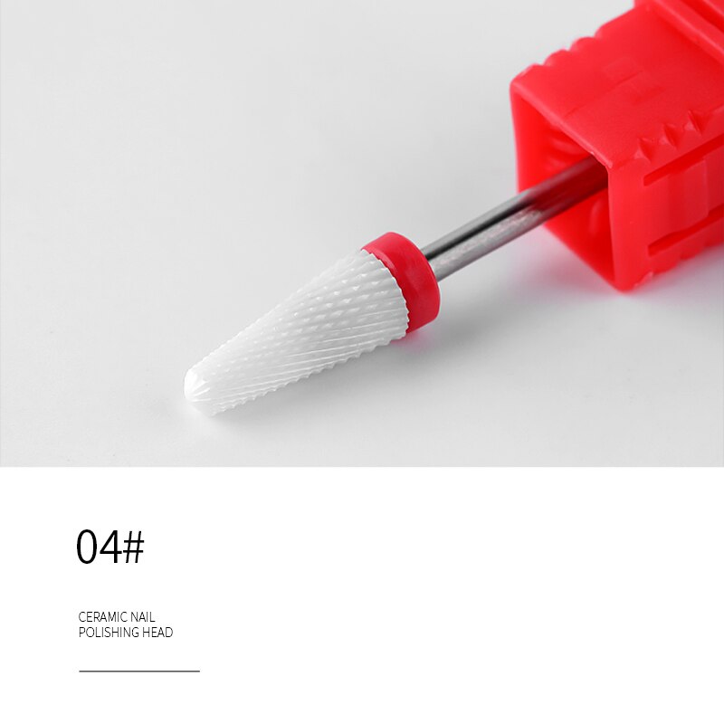 1 Uds. De cabezales de cerámica para pulir uñas, herramienta de plástico, lijadora de cabeza plana, aparato para herramientas de manicura pedicura: 04