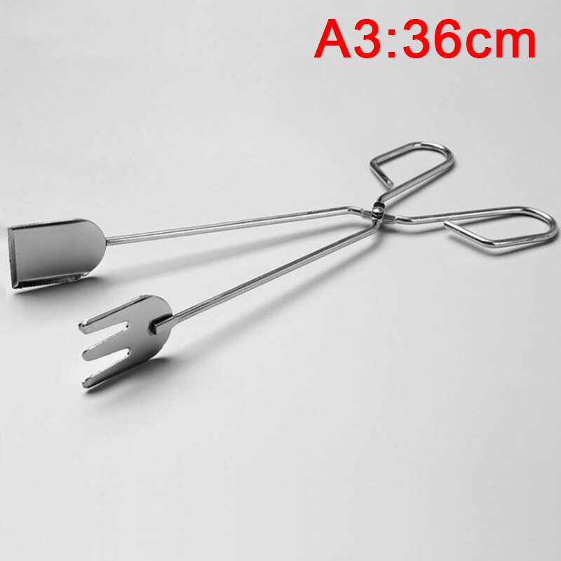 1pc Barbecue Carbon Clip Long Handle Tongs Stainless Steel Oven Charcoal: SYFHG602-A3