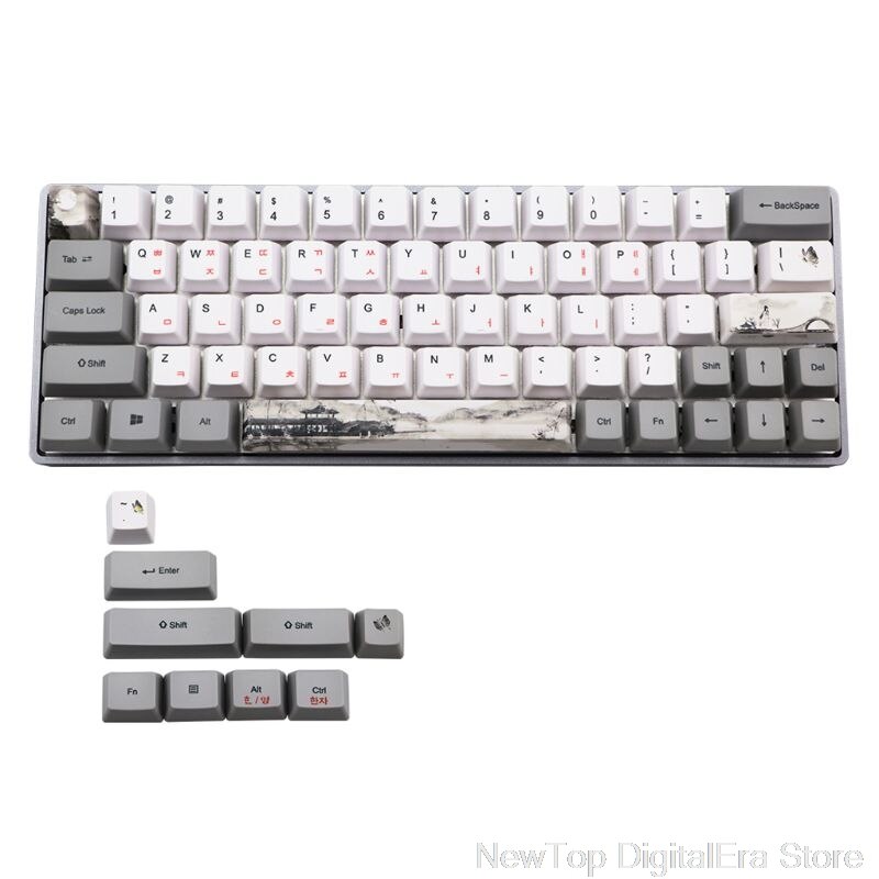 Teclado de sublimación con tinta de 73 teclas, teclas PBT OEM, perfil ruso GH60 Jy17 20,: Korean