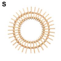 Miroir mural rond en macramé de style bohème, avec cordon en coton, fait à la main, décoration pour la maison: 28cm