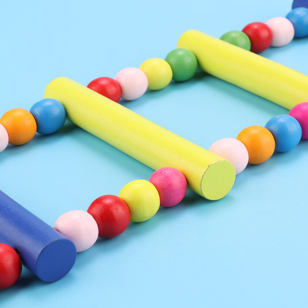 Bird Ladder Toys for Parrot Pet Swings Chew Hanging Bridge Wooden Rainbow Ladder for Cockatiel Conure Parakeet Macaw Budgie