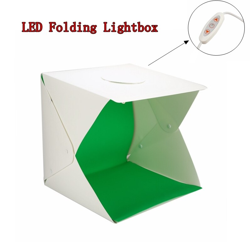 2 LED Vouwen Lightbox 40cm Draagbare Tafelblad Schieten Softbox Fotografie Studio Foto Softbox Verstelbare Helderheid Light Box