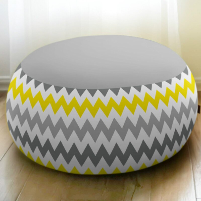 Volwassenen Kinderen Zachte Bean Bag Stoel Cover Geen Filler Kinderen Cartoon Floor Seat Tatami Slaapbank Bladerdeeg Poef Couch Ei stoel Poef: L-print 4