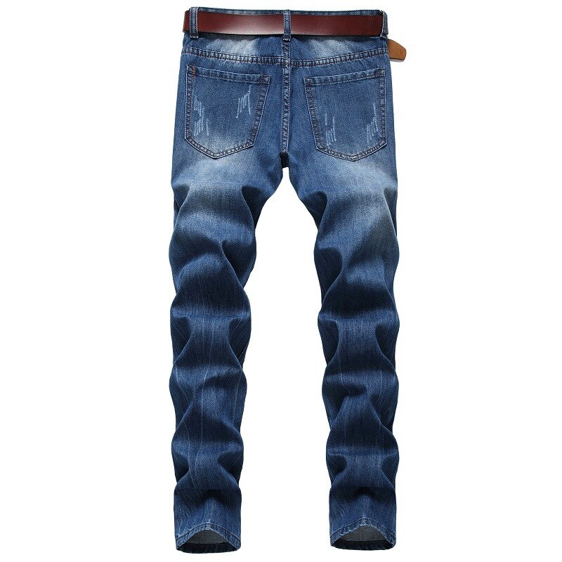 Mannen Gescheurde Jeans Jeugd Persoonlijkheid Fan Stiksels Trendy Jeans