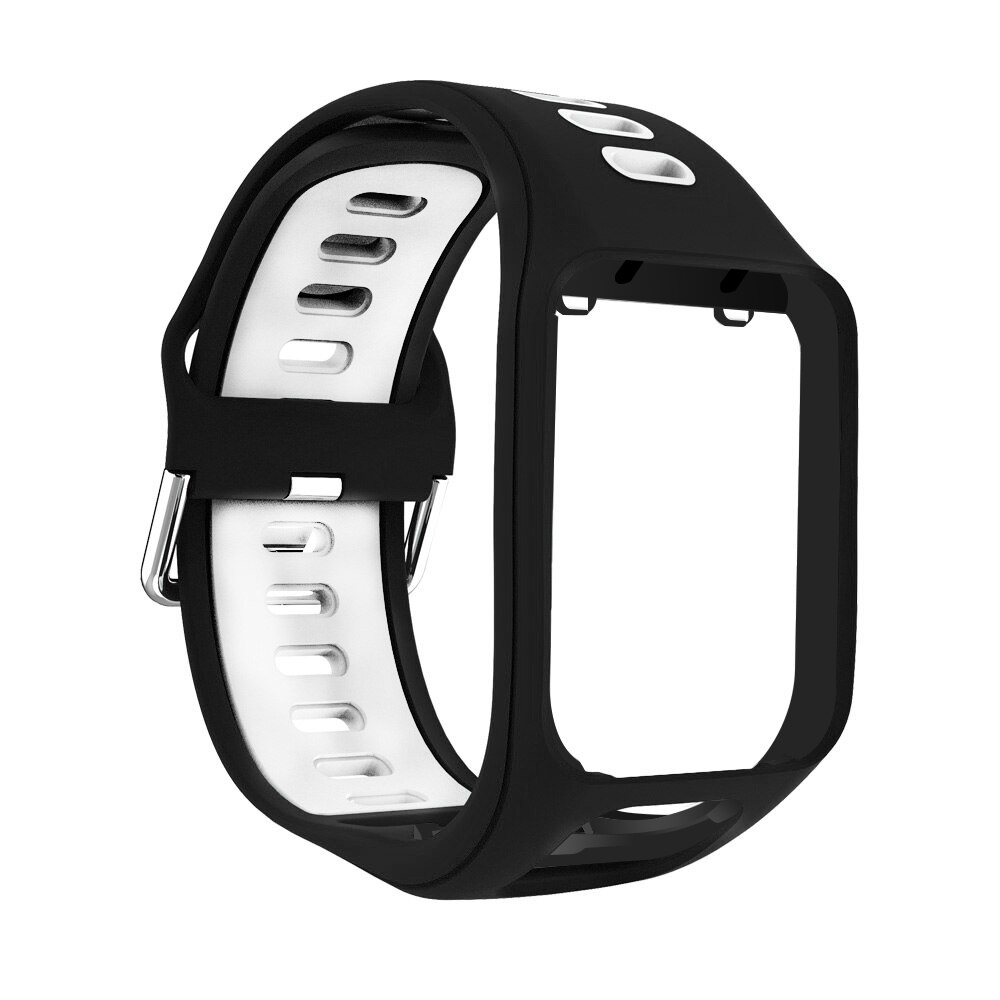 Wrist Band Strap Voor Tomtom 2 3 Runner Spark Avonturier Golfer 2 Vervanging Armband Zachte Horlogeband Silicon Riem Horloge Armband: black white