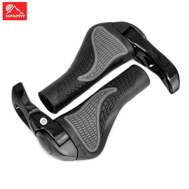 1 pari ergonomiset polkupyörän kahvat maantie maastopyörän kahvat kahvat lukko luistamattomassa kumissa mtb ohjaustanko kahvat tangon päätykahva
