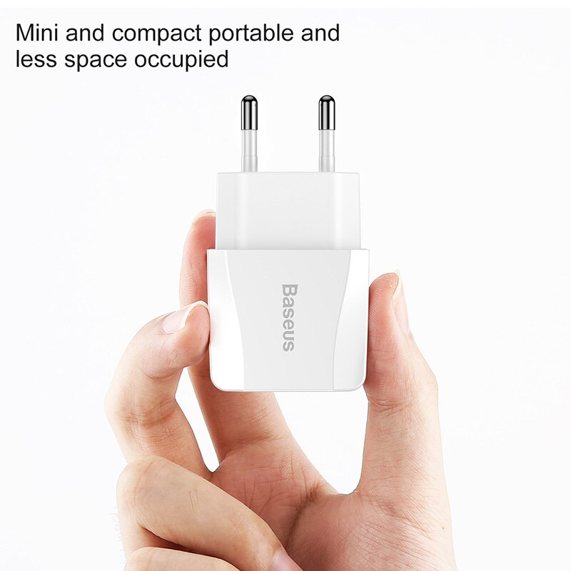 Baseus 5V 2.1A Usb Lader Dual-U Snelle Usb Charger Travel Wall Charger Eu Adapter Voor Iphone Samsung xiaomi Mobiele Telefoon Oplader