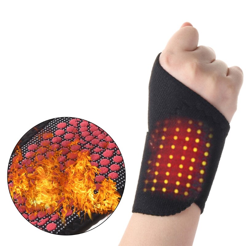 Magnetic Therapy Self-Heating Wrist Support Brace Wrap Heated Hand Warmer Compression Pain Relief Wristband Belt