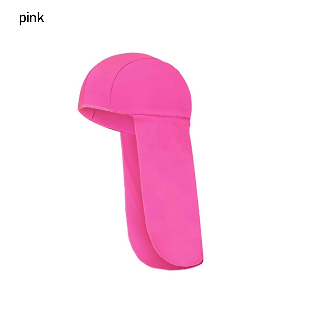 Cycling Sun Shade Cooling Cap Outdoor UV Protection Wide Brim Elastic Polyester Hard Hat Neck Protector For Fishing Hiking: pink