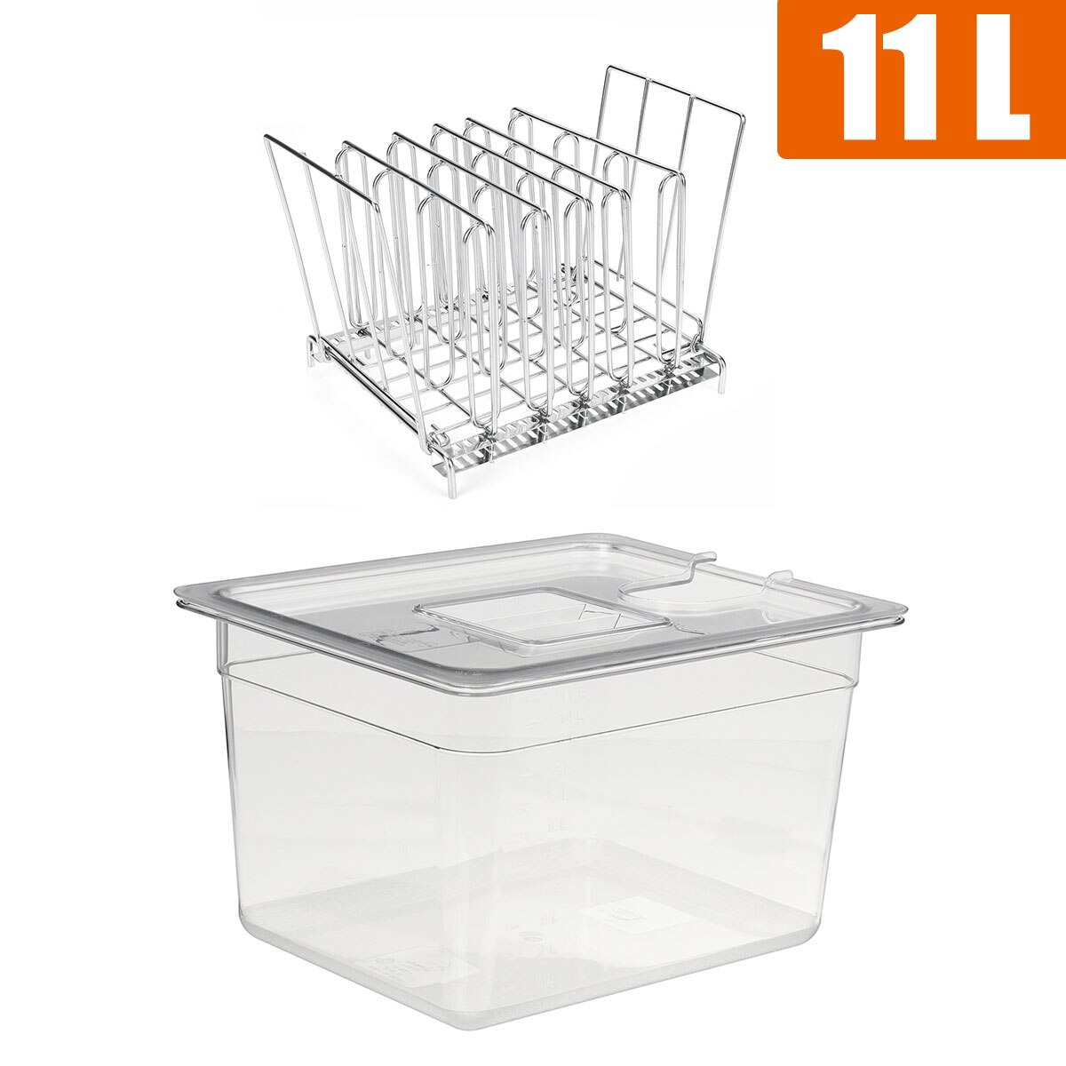 11L Sous Vide Cooker Container Stainless Steel Sous Vide Rack Cooking Set Detachable Divider Separator for Immersion Circulators