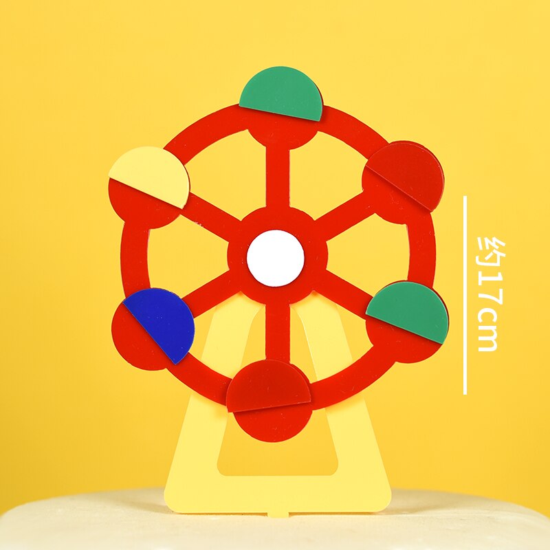 Cakelove 1pcs Party Cake Topper Cute Cartoon Animal Decor Ceramic Process Kids Baby Birthday Party Decoration Animals: Ferris wheel acrylic