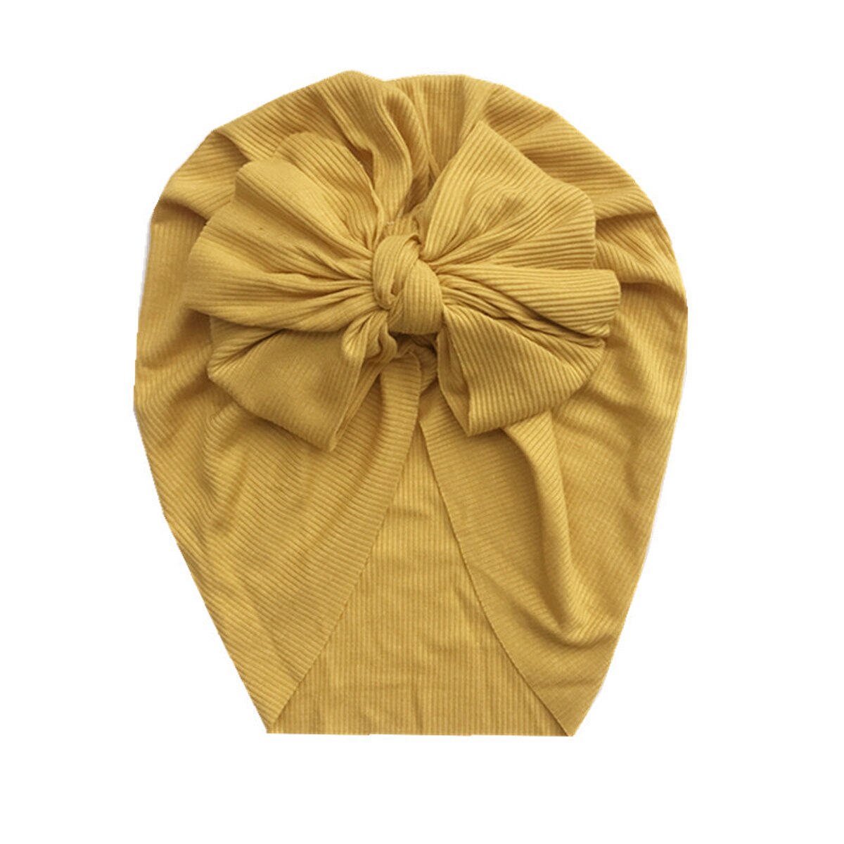 Baby Unisex Bow Indian Hat Knitted Rib Cotton Turban Knot Cap Solid Headwear Ribbed Bowknot Kid Accessories Cap 1-6yrs: 1