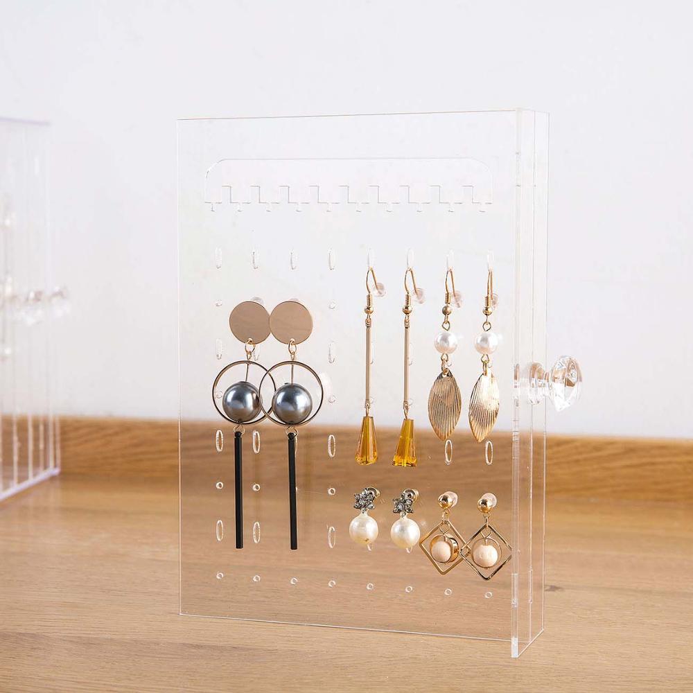 3 skuffer gennemsigtig akryl smykker arrangør desktop juvel opbevaring æske etui halskæde armbånd ring holder display stand