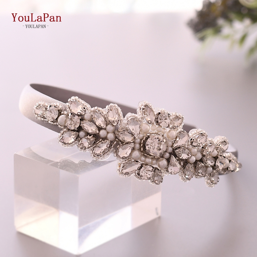 Youlapan  s270- fg luxe glinsterende strass hoofdband bruids haarband dames haaraccessoires bruiloft haarsieraden