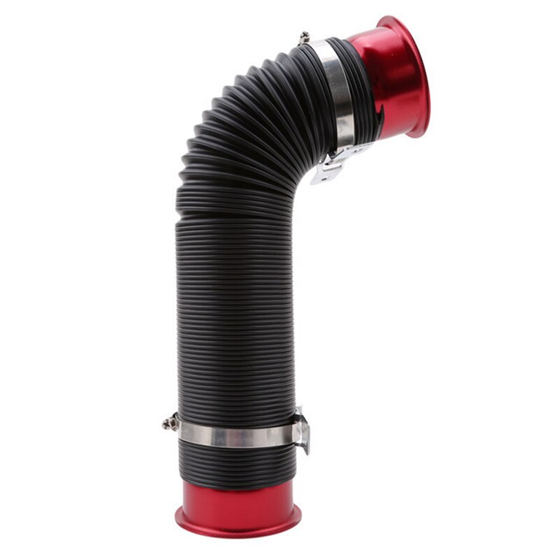 Universal Flexible Air Intake Pipe Inlet Hose Tube Duct Multi Aluminum Adapter Hose Car Accessories: Red