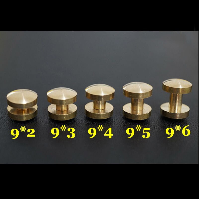 50 st Q3-9x2 Massief Messing riem schroef Chicago Schroef Leathercraft