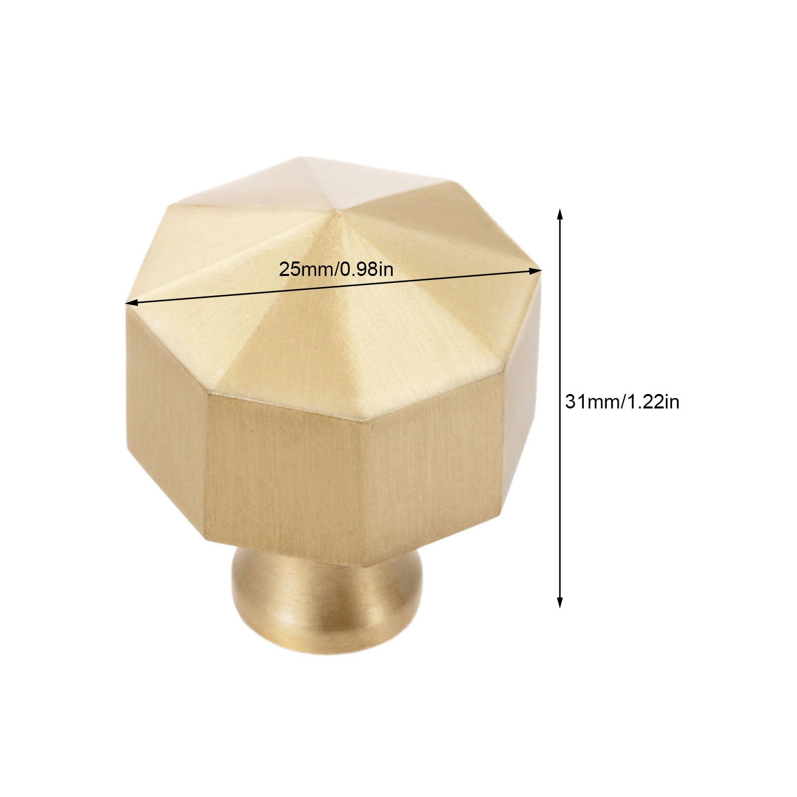 Mango en forma de paraguas, perilla de latón macizo de alta resistencia, tirador dorado de 25/32mm, Cajón Grande/Pequeño, armario de cocina, decoración moderna y sencilla: Small