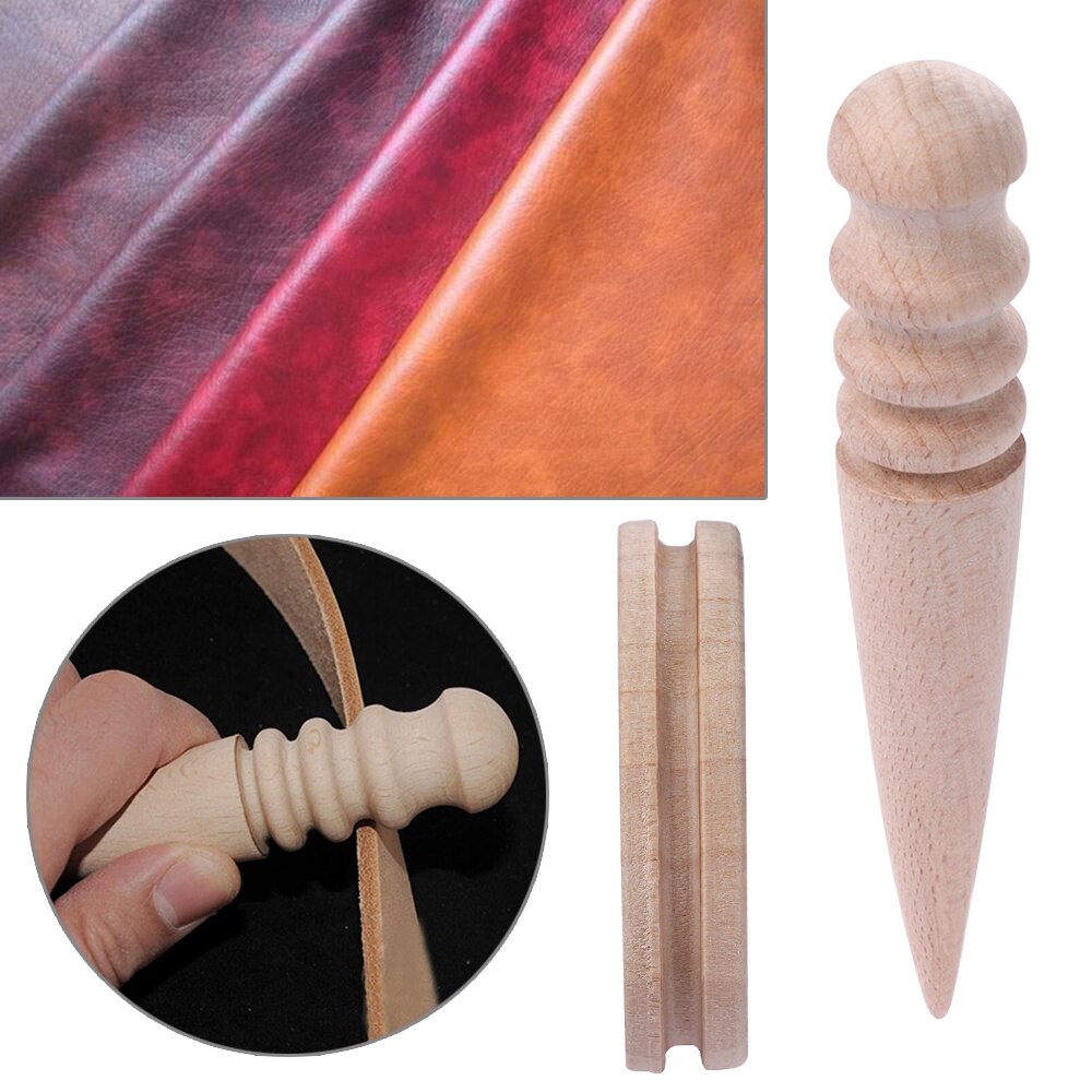 Outil de polissage multi-tailles, fraisage du cuir, bricolage artisanat bords tranchants bâton en bois rond fait à la main 1 pièce