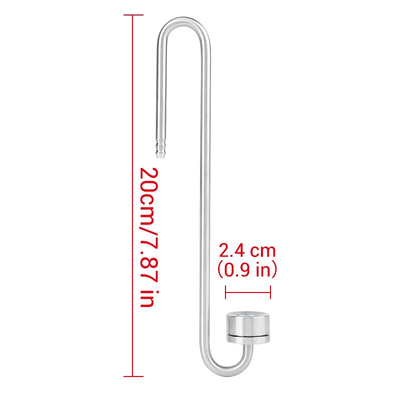 NICREW Aquarium CO2 Regulator Diffuser Ultra Thin Stainless Steel CO2 Reactor Atomiser Fish Tank Live Plant Aquarium accessories: Small 20cm