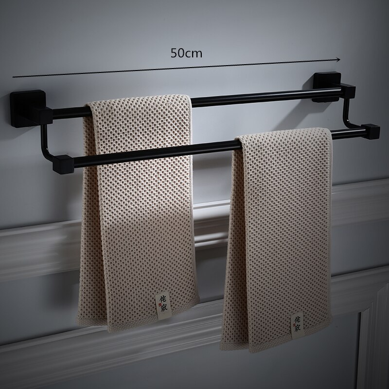 Badkamer Hardware Hanger Set Zwarte Handdoek Ring Badkamer Rvs Antieke Handdoekenrek Haar Droog Houder Badkamer Accessoires: double towel bar