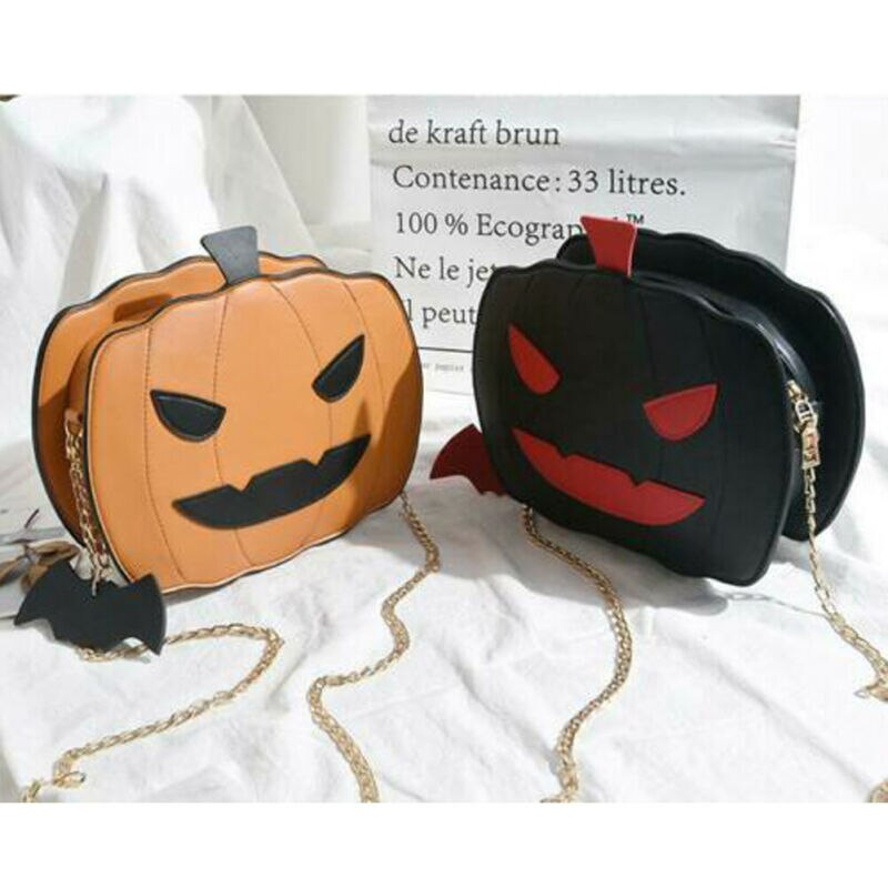 bolso de mano con forma de calabaza de Halloween para mujer