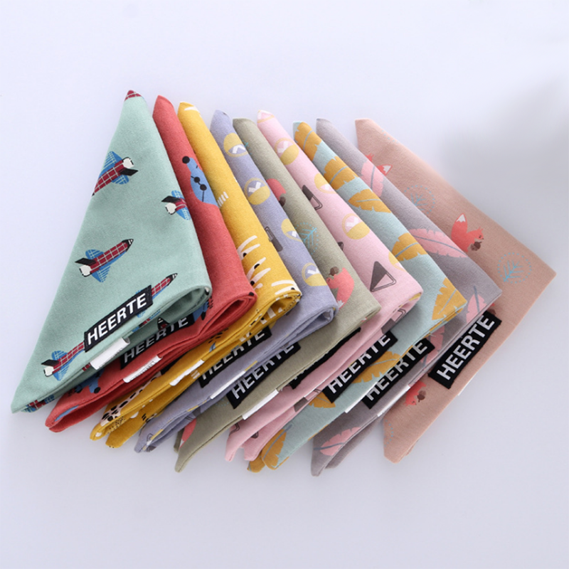 Baby Feeding Bibs Print Bandana Burp Cloths Saliva Bibs Newborn Infant Care Toddler Scarf Animal Double Sides Cotton