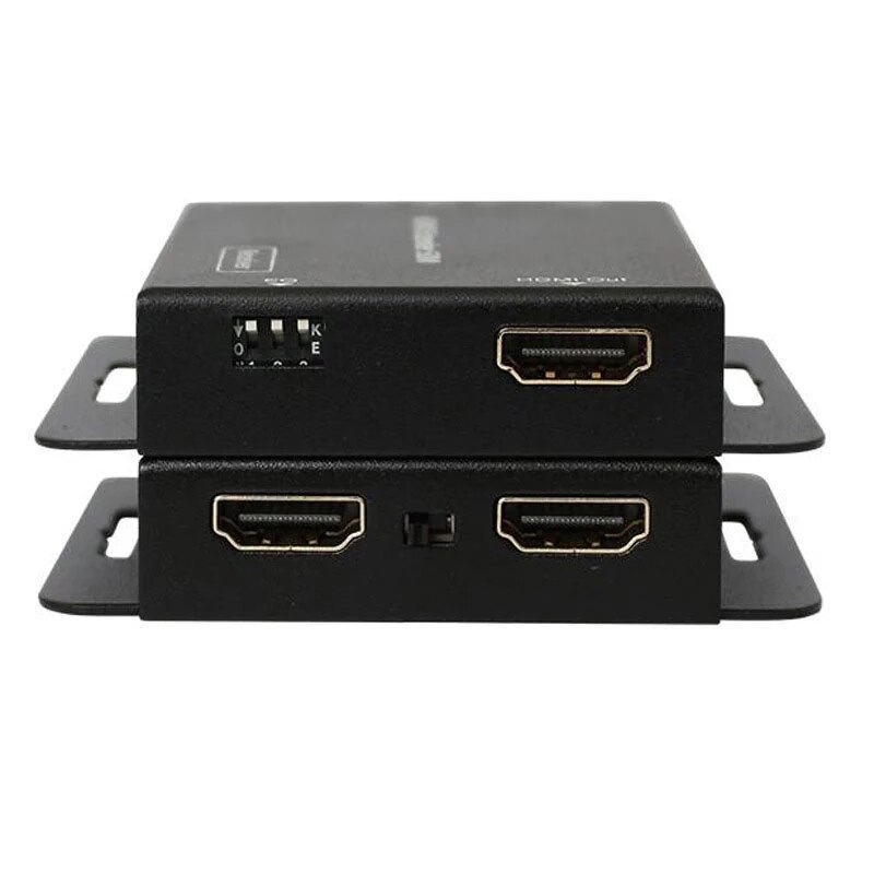 2-Port HDMI-compatible Extender with Loop and IR Repeater Cable Over Ethernet Cat5e/6 Up to 60M POE HD Network Extender