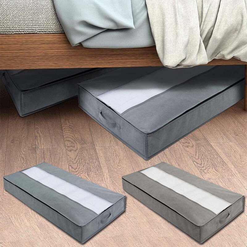 NonWoven Under Bed Storage Bag Quilt Blanket Clothes Storage Bin Box Divider Folding Closet Organizer Clothing Container Large