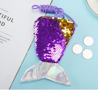 Porte-monnaie en forme de queue de sirène pour enfants, porte-monnaie souvenir, de mariage pour les invités, fournitures pour de fête de demoiselle d'honneur: Purple